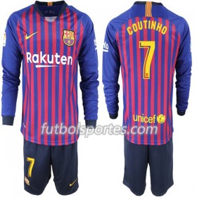 Camisetas FC Barcelona Coutinho 7 Niño Primera Equipacion 2018/2019 Manga Larga